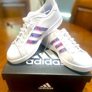 Brand new with tags Adidas Grand Court floral tennis shoes